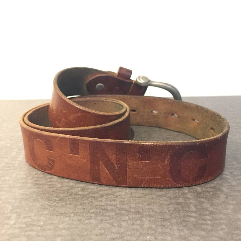 C'N'C' Costume National Brown Leather Belt CNC Size 45 - 46